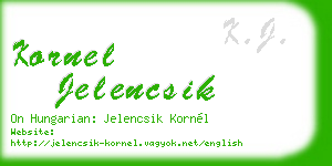 kornel jelencsik business card