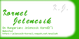 kornel jelencsik business card